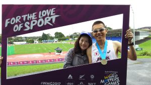 Reaching the top of the world. The first time to participate in the World Masters Games.