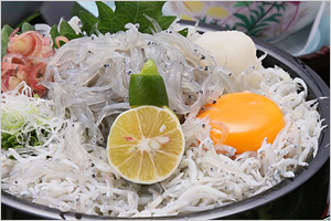 <font color='blue' size='2'>サンライズ淡路自慢のダブルしらす丼(ホームページより)</font>
